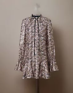 H&M Conscious Exclusive Silk Blend Ruffle Sleeve Mini Floral Dress Size US4 EU38 - Picture 1 of 19
