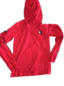 Champion Hoodie Youth XL Red Long Sleeves Logo Kanagroo Pocket Lightweight - Picture 1 of 9
