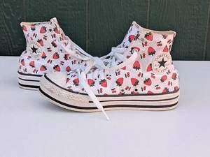 Converse Chuck Taylor All Star Platform Shoes Strawberry & Cherry All Over Print - Picture 1 of 8