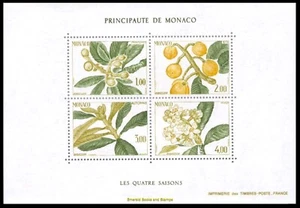 EBS Monaco 1985 - The Four Seasons - Loquat - Michel Block 29 - MNH** - Picture 1 of 1