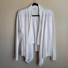 Ted Baker London Womens Cardigan Size 12 Cream Open Waterfall Front Cropped