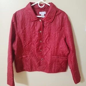 J.G. Steppjacke Haken Größe 1X rot leicht Druckknopf - Bild 1 von 11