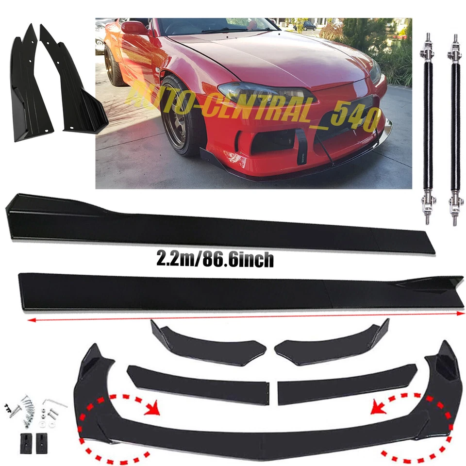Front Bumper Lip /Side Skirt/ Strut Rods Rear Lip For Nissan 200SX S15 240SX Foto 1 de 4