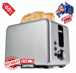 Toaster 2 Slice Electric Stainless Steel with Wide Slots Crumb Tray Toast Slot - Picture 1 of 10