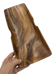 Mid Century Vintage Rectangle Wooden Bowl Tray 15" x 6.5" - Imagen 1 de 8