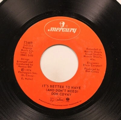 Funk 45 It'S Better To Have (And Don'T Need) / Leave Him - Don Covay / Memphis / - Image 1 of 2