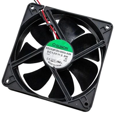 Fan 12V DC 2,9W 120x120x38mm 157,9m³/h 2100U/Min 157,9m³/h Sunon EEC0381B3-A99 - Image 1 of 4