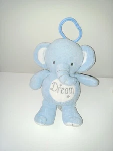 Baby Starter Lovey Security Plüsch Zug Musik Traum blau Elefant Stern silber - Bild 1 von 3