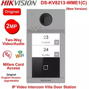 Hikvision DS-KV8213-WME1(C) Door station Doorbell 2-Button PoE IP Video Intercom - Picture 1 of 1