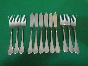 WMF Modell WÜRZBURGER FACETTE Fischbesteck 6 Personen 12 Teile in Cromargan TOP! - Bild 1 von 6