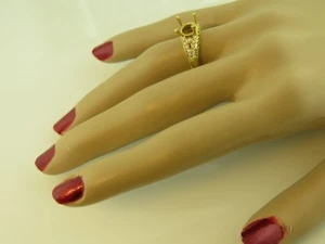 1/4CT DIAMOND SEMI MOUNT RING 14K YELLOW GOLD FOR 1.5CT ROUND CENTER STONE - Picture 1 of 5