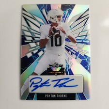 Payton Thorne 4/4 RC Auto Lightning Parallel 2022 Leaf Valiant Football Card
