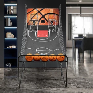 Indoor Basketball Arcade Game Double Electronic Hoops shot 2 Players W/ 5 Balls - Picture 1 of 17