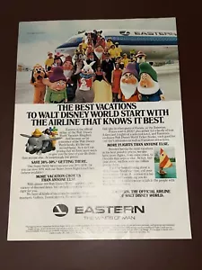 1978 Eastern Airlines Walt Disney World print ad Snow White Pluto Pinocchio - Picture 1 of 4