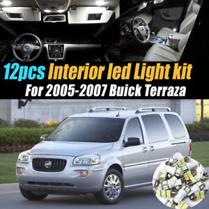 12Pc Super White Car Interior LED Light Bulb Kit for 2005-2007 Buick Terraza