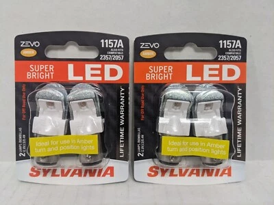 x2 Packs  ZEVO LED Light 1157 Amber Two Bulbs Front Turn Signal Stock Fit - Image 1 of 2