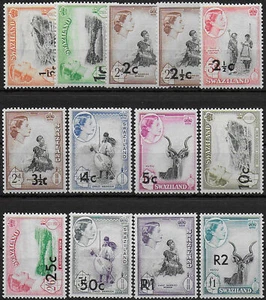 1961 Swasiland neue Währung 13v. postfrisch sg. n. 65/77a - Bild 1 von 1
