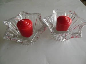 MIKASA Tea Light Candle Holders set of 2 " Diamond Fire " - Picture 1 of 4