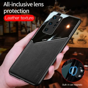 For Huawei P40 Pro P30 Pro P20 Lite Luxury PU Leather Case Car Magnetic Cover - Picture 1 of 18