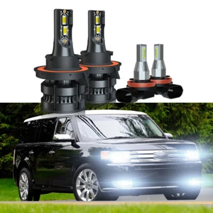 For Ford Flex 2009-2019 6000K LED Headlight Hi/Lo Beam + Fog Light Bulbs Kit - Picture 1 of 19