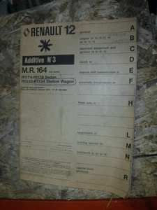 1974 RENAULT 12 R1174 1178 1331 1334 FACTORY SERVICE MANUAL SUPPLEMENT WORKSHOP - Bild 1 von 6