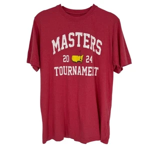 Masters Tournament 2024 Golf T Shirt Uomo Taglia S Rosso Cotone Giacca Rossa - Foto 1 di 12