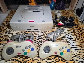 SEGA SATURN HST-3220 Japanese Retro Game Console Full Set Tested Working Japan