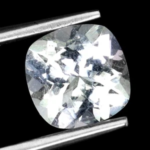 Cushion Cut Natural Unheated Top Nice Blue Aquamarine Brazil 1.30ct 7mm Gemstone - Picture 1 of 13