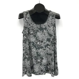 J. Jill Wearever Collection Floral Scoop Neck Tank Women's Medium Knit Summer - Picture 1 of 13
