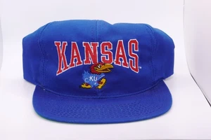 Vintage KANSAS Jayhawks SNAPBACK Mütze EX blau 1990er USA - KU - Bild 1 von 5