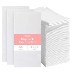 200 Disposable Paper Hand Towels That Feel Like Linen Napkins - White Guest T... - Picture 1 of 6