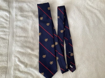 Cadillac Emblem Tie Blue/gold Classic Logo 1980s- 1990s 54inches long 3 1/4 wide - Image 1 of 4