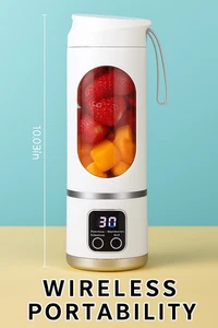 Portable Blender Wireless Juicer Cup USB Rechargeable Smoothie Maker 450ml - Picture 1 of 4