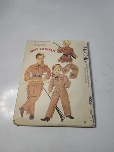 Davy Crocket Costume Pattern 1955 MCCALLS 2008 Size MEDIUM 6-8 Vtg Complete Diy - Picture 1 of 10
