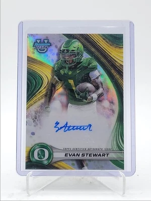 EVAN STEWART 2024 BOWMAN'S BEST UNIVERSITY AUTOGRAPH REFRACTOR AUTO Q5902 - Image 1 of 2