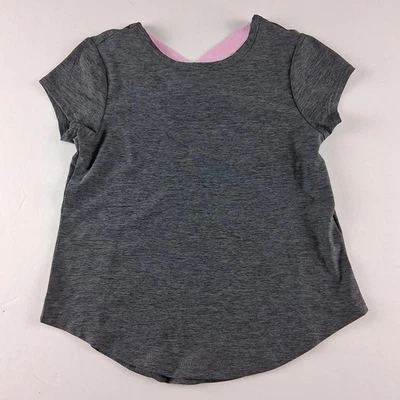 Lands' End Active Cross Tee T-Shirt Girls Size XXS Charcoal Gray Space Dye - Image 1 of 4