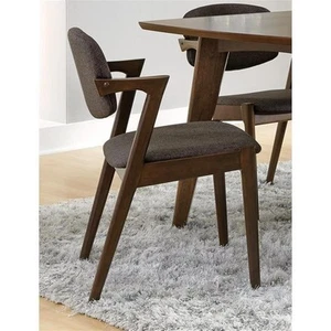 3 Piece Mid Century Modern Dining Set in Dark Walnut - Picture 1 of 5