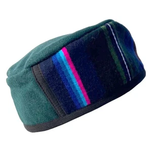 Gorra de fumar verde lana nepalí hecha a mano, tamaño 59 cm, grande - Imagen 1 de 7