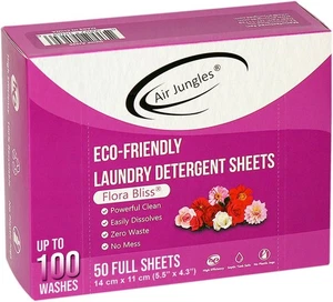 Laundry Detergent Sheets 50 ct, Flora Bliss Scent, 100 Washes, Eco-Friendly - Foto 1 di 7