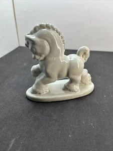 Vtg Haeger Pottery Horse Figurine Statue Off White Glaze Retro 6” X 5.5” - Picture 1 of 5