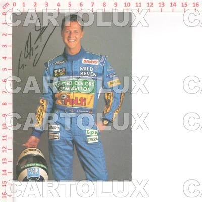 D8540 SPORT AUTOMOBILISMO 1994 MICHAEL SCHUMACHER AUTOGRAFO STAMPATO BENETTON - Immagine 1 di 2