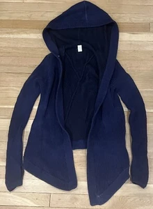 Lululemon Ivivva Navy Chunky Knit Sweater Cardigan 14 - Picture 1 of 1