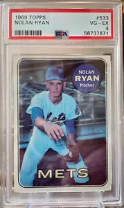 1969 Topps Nolan Ryan #533, PSA 4 VG-EX, Mets - Picture 1 of 2