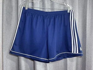 adidas Shorts Boys Youth Extra Large 20-22 Blue White Stripe Aeroready Athletic - Picture 1 of 9