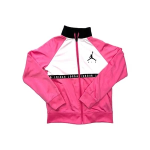 Nike Air Jordan Girls Youth Zip Up Track Jacket Hot Pink Size Medium 5 to 6 Yrs - Picture 1 of 8