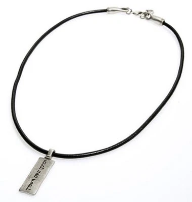 Men Necklace leather 925 Silver Plated Pendant God Bless &Save You Jewish Charm  - Image 1 of 4