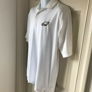 Antigua Philadelphia Eagles White Short Sleeve Polo Shirt Size Small - Picture 1 of 7