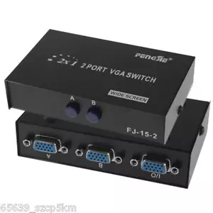 2-port VGA Video &Audio Switch Switcher Box Selector 2 in 1 out PC Monitor Share - Picture 1 of 6