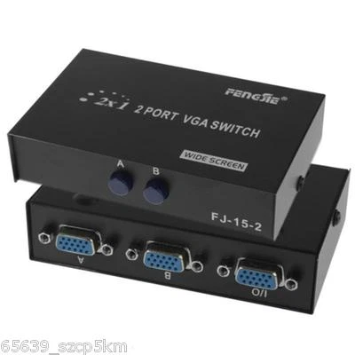 2-port VGA Video &Audio Switch Switcher Box Selector 2 in 1 out PC Monitor Share - Image 1 of 4