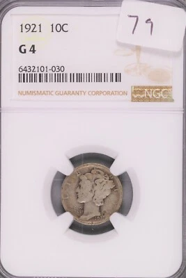 1921 Mercury Silver Dime NGC G-4 #030 - Image 1 of 2